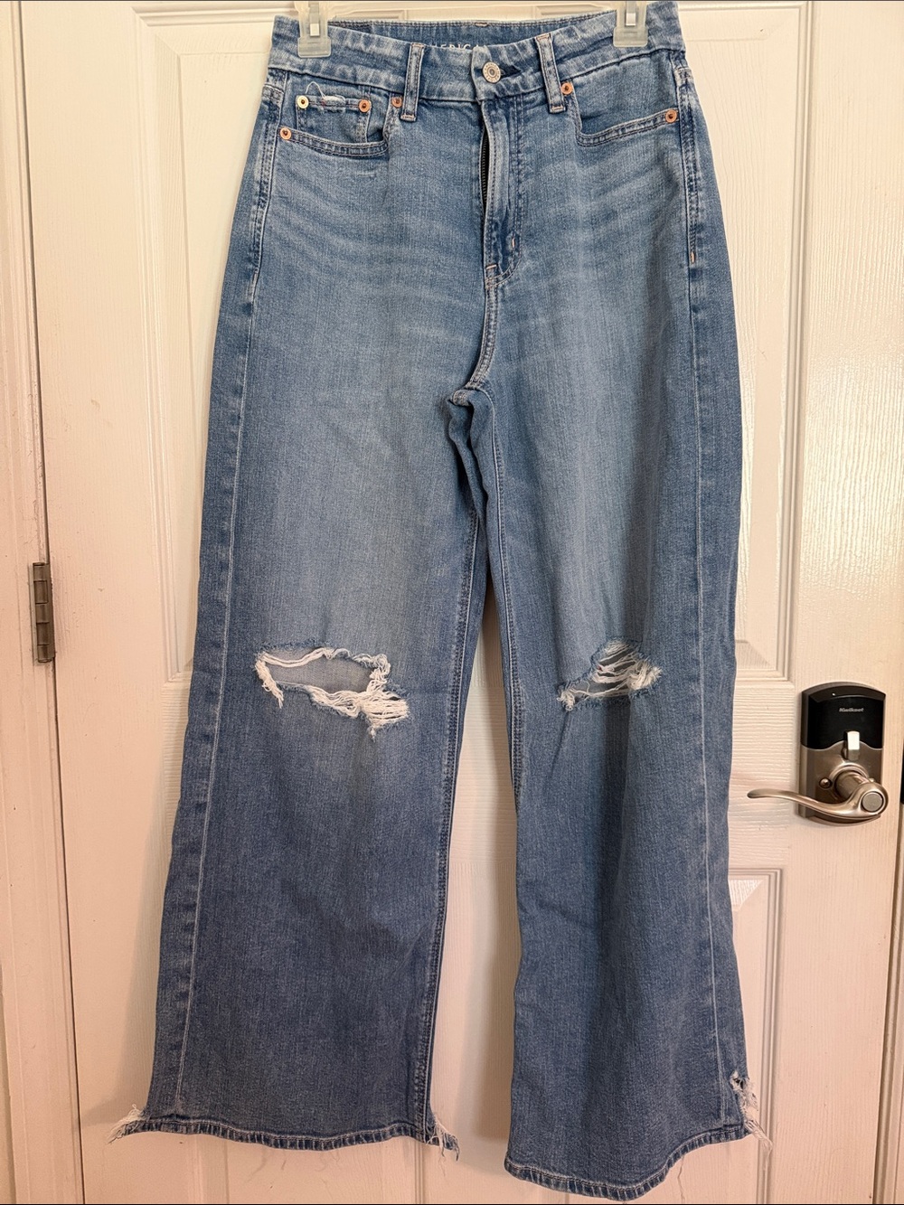 American Eagle curvy super high rise baggy wide leg size 4 R - Picture 4 of 7